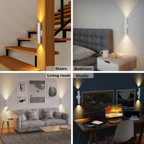 Dimmable 1pcs LYTARA Rechargeable Wall Sconces | LED Cordless Lamp with Remote, Motion Sensor, Metal Body | Battery