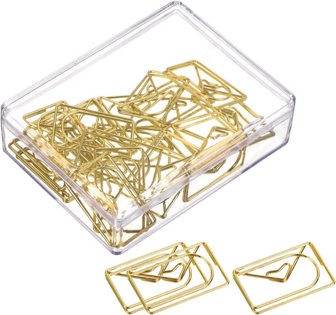YOKIVE 20 Pcs Gold Envelope Shape Paper Clips, Great for Daily Use, Keep Desk Neat, Art, Home