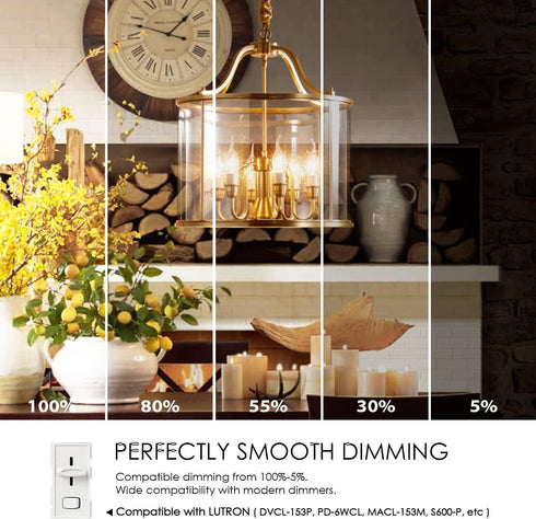 Bulb E26 Dimmable 4.5W (60W B11 Bulb2700K 12-Pack LVWIT Flame Tip LED Filament Candelabra Base Equivalent) Chandelier
