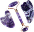 MUOBSBJRX Set 1 Amethyst Rough Stone Face Care Massage Tool Amethyst Roller Gua Sha Massage Natural Crystal Jade