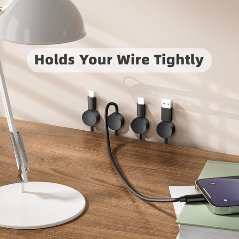 8 Pack Roctee Magnetic Wire Clips, Magnet Cord Organizer Wire Management Cable Mounts, Charging Phone Cable Holder