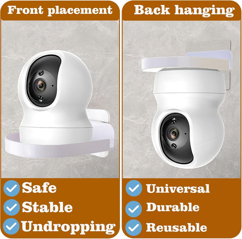 Nokiils 4 Pcs Security Camera Wall Mount, Baby Monitor Wall Mount, Adhesive Small Wall Shelf for Bedroom Kitchen Living