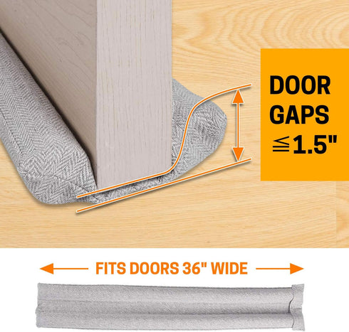 VISEMAN 36 Inch Under Door Stopper, Double Sided Door Noise Blocker, Machine-Washable