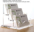 Business Card Holder Display for Desk, Clear Acrylic 3 Tier Organizer, 3 Slots for Men and Women