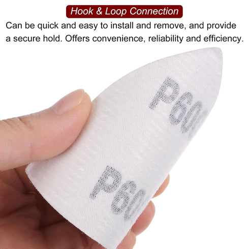 60pcs Triangular Hook & Loop Sandpapers, 400/600/800 Grits Aluminum Oxide Sanding Pads Set