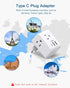 European Travel Plug Adapter with 3 Outlets, 3 USB Charging Ports (1 USB C) for Most Europe: Spain, Italy, France,