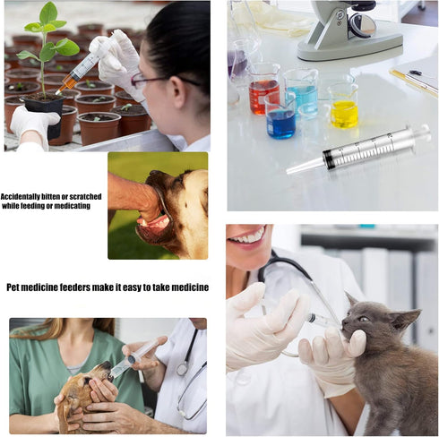 4pcs 20ml Plastic Syringes with 1pc 13inch Plastic Tubing, Syringe for Liquid in Scientific Lab