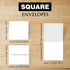 Set 5.25 5.25 Inch 5.5 5.5 25 Sets Pack Square Greeting Cards - White Blank Half Fold Cards with Envelopes Great