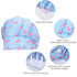 SATINIOR 6 Pieces Printed Bouffant Caps with Buttons, Elastic Turban Surgical Hats for Nursing and Working
