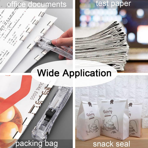 Mini Push Stapler with 50 Pcs Stainless Steel Reusable Staples, 40 Sheet Capacity, Portable Clip Stapler