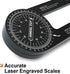 Mecurate 7.3-Inch Aluminum Miter Saw Protractor, Precision Laser Engraved Angle Finder with 360 Degree Rotation