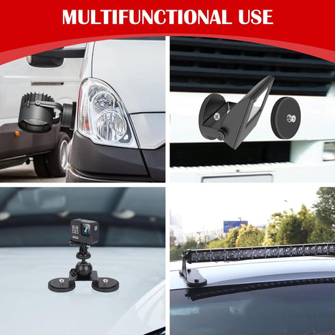 4Pcs 100LBS M6 Thaibear Rubber Coated Magnets, Rubber Coated Neodymium Magnets with Magnetic Assembly Base