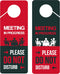 Meeting In Progress Do Not Disturb Door Hanger Sign, 2 Pack, Double Sided, Ideal for Offices and Online Sessions