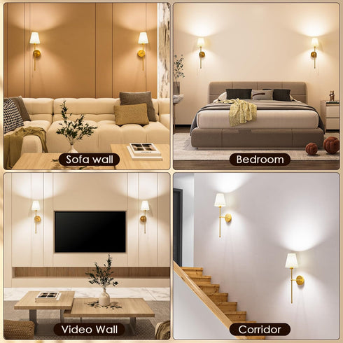 10000mAh 9 4 Bulbs, KIBTOY Battery Operated Wall Sconces, Rechargeable Wireless Wall Lights with Remote, RGB Colors