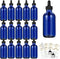 CycleMore 16 Pack (120 ml) 4 oz Blue Glass Boston Bottles with Glass Eye Droppers, Ideal for Essential Oils & Lab