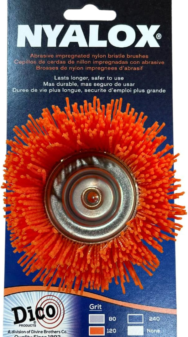 Dico 541-780-21/2 Nyalox Cup Brush, 21/2-Inch, Orange, 120 Grit