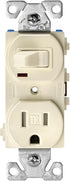 Eaton TR274LA 3-Wire Receptacle Combo Single-Pole Switch with Tamper Resistant 2-Pole, Light