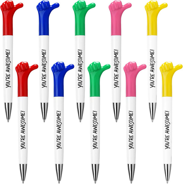You're Awesome Gifts Thumbs Up Pens, Motivational Quote Pens, Fun Thank You Gift Pen, Back to School, Graduation,