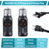 Feekoon 2 Pcs 3 Prong Light Socket Adapter, E26 Light Bulb Outlet Adapter, Polarized Light Socket to Plug Adapter, Light Bulb to 2/3 Prong Outlet Plug Splitter Converter for Garage Porch (Black)