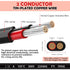22 Gauge Wire 2 Conductor Electrical Wire, 22 AWG Wire Stranded PVC Cord, 12V Low Voltage/Oxygen-free Tinned Copper/Flexible 22/2 Wire for Automotive Marine LED Strips Lamps Lighting (50FT/ 15M)
