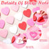 Kosiz 4800 Sheets Valentine's Day Heart Shape Sticky Note 3 x 3 Inch, 4 Colors Red Pink Cute Memo Pads for School Office