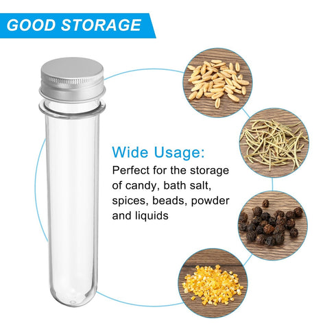 PATIKIL 100ml Plastic Test Tubes with Screw Caps, 12Pcs, 160x33mm for Lab Use and Candy Storage