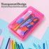 Plastic Translucent Pencil Box, Snap-Tight Lid Pencil Case for School and Office Supplies, 1 Pack, Standard Size