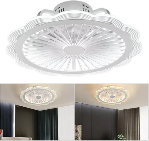 19.7" 3 LYNICESHOP LED Ceiling Fan Light with Remote, Color Temperatures & Speeds, Chandelier Lamp Fan