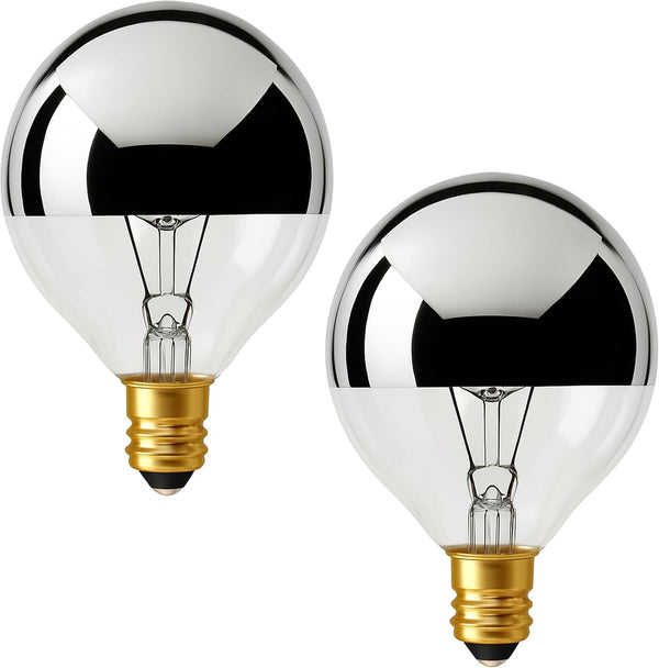 OHLECTRIC G16.5 Half Chrome Light Bulb 25W with E12 Base and 135