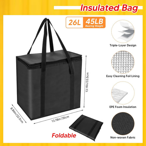 6 Reusable Cup Drink Carrier with Handle and Insulated Bag for Hot and Cold Drink/Food, Foldable Plastic Cup Holder