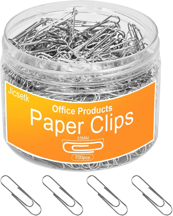 Medium Paper Clips, 700 Pcs for Office Supplies, Ideal for Home, School, and Teacher Paperwork
