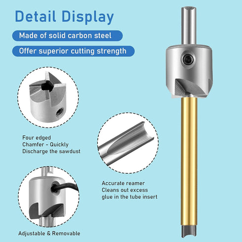 7 Pieces Pen Barrel Trimmer Kit, Trimming System Mill Trimmer Set for Woodworking Pen Kit Preparation