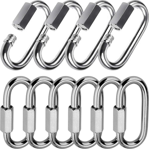 Quick Link, Lsqurel 304 Stainless Steel D Shape Locking Carabiner for Outdoor Use, Capacity 200lb to 3000lb