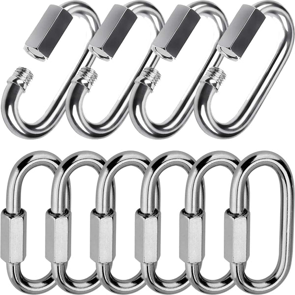 Quick Link, Lsqurel 304 Stainless Steel D Shape Locking Carabiner for Outdoor Use, Capacity 200lb to 3000lb