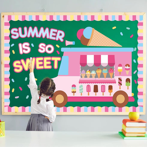 Ice Cream Classroom Decoration Set Summer is Sweet Bulletin Board Borders Candyland Theme Decor