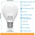 E17 Bulb 5 6500K, 40W A15/G45 Bulbs, 500 Non-Dimmable, 6 Pack ORALUCE LED Watts Cool White Equivalent Globe Ceiling Fan