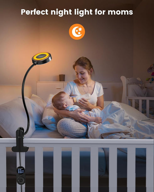 72 3 5 30/60-Min Glocusent Clip on Light, LEDs Clip on Lamp with Amber Night Light, Colors & Brightness Bed Lamp, Auto