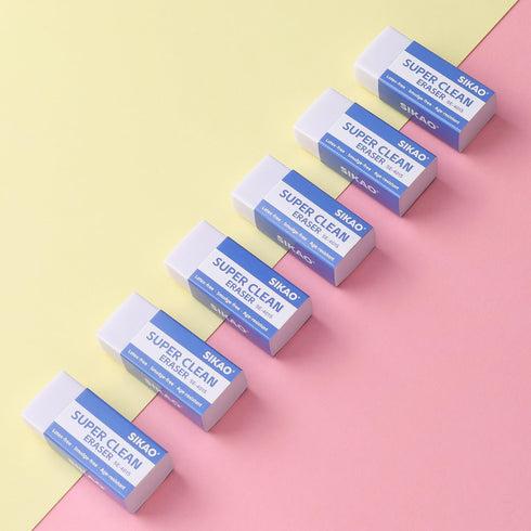 Sikao 12 Pack Pencil Erasers for Kids - White Erasers Bulk, Art Erasers for Drawing, Office School Supplies