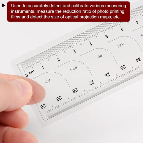 Film Flexible Ruler 30cm, 0.1mm Scale with R Angle, PET Plastic Covered Thickened Folding Straight Ruler