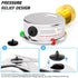 MEANLIN MEASURE 0~100Psi Stainless Steel Frame 3/4" Female Liquid Filled Pressure Gauge Kit with 5 Adapters, 2.5" FACE
