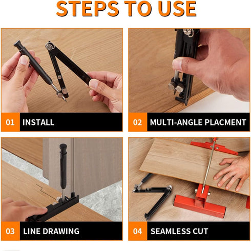Multi-Function Scribing Tool, Aluminum Alloy Construction Tool with Deep Hole Pencil for DIY Woodworking and Contour