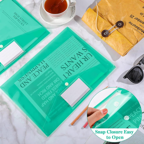 Lincia 24 Pcs Plastic Envelopes A4 Size, Poly Envelopes File Folders for Work Document Holder, Office Paper Organizer