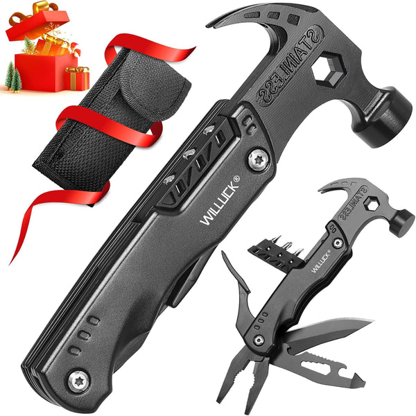 Multitool Stocking Stuffers for Men - Birthday Gifts for Dad, Husband, Christmas Gift Ideas, Hammer Gifts for Camping