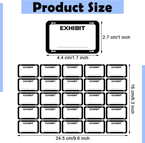 Tinlade 500 Pcs Legal Exhibit Labels, 1.65 x 1 Inch Blank Stickers for Legal Documents
