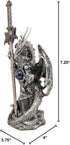 Ebros Gift Legendary Silver Dragon Guardian of The Celtic High Cross Letter Opener Figurine Sculpture