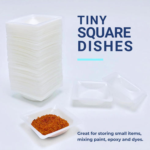 Weigh Boats Small - 125 Pack 7ml Plastic Disposable Trays for Scale, Mini Pour Boat Tray