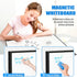 Magnetic Whiteboard - 24"x18" Black Aluminum Frame Dry Erase Board with 6 Magnets, 4 Markers & 1 Eraser