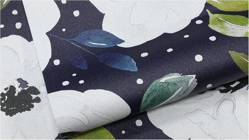 HAOKHOME 93245-3 Peel and Stick Floral Wallpaper 17.7in x 9.8ft Navy/White/Blue
