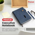 Promot PU Leather Notebook with Pen - A5 Lined Daily Journals for Writing Men Women, Executive Hardcover Notebook for Work, Travel Diary, Gift Idea, 200 Pages, Pocket, Bookmark, Strap, Storm Blue by Promot