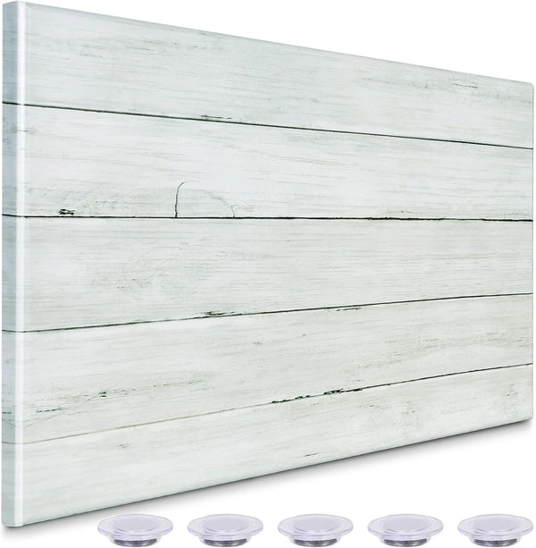 Wooden Planks Print Magnetic Surface Dry Erase Board 30 x 20 inches, Frameless Decorative White Board
